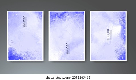 Set of creative hand painted abstract watercolor background. Design for your cover, date, postcard, banner, logo.