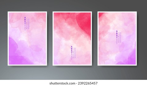 Set of creative hand painted abstract watercolor background. Design for your cover, date, postcard, banner, logo.