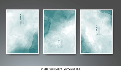 Set of creative hand painted abstract watercolor background. Design for your cover, date, postcard, banner, logo.