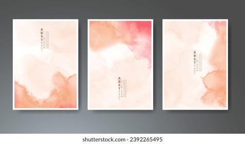 Set of creative hand painted abstract watercolor background. Design for your cover, date, postcard, banner, logo.