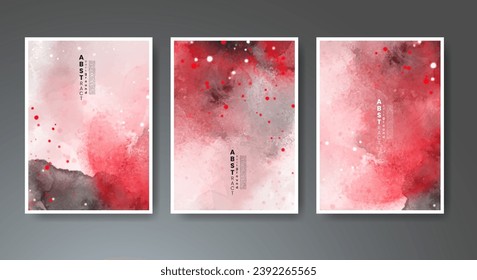 Set of creative hand painted abstract watercolor background. Design for your cover, date, postcard, banner, logo.