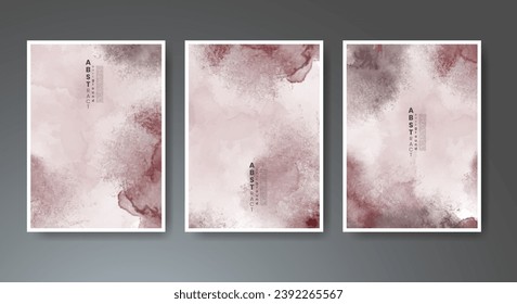 Conjunto de fondo creativo de acuarela abstracta pintada a mano. Diseño para su portada, fecha, postal, banner, logotipo.