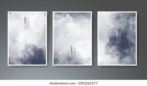 Set of creative hand painted abstract watercolor background. Design for your cover, date, postcard, banner, logo.