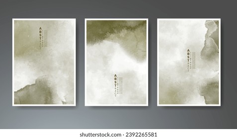 Set of creative hand painted abstract watercolor background. Design for your cover, date, postcard, banner, logo.