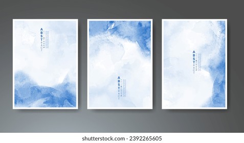 Set of creative hand painted abstract watercolor background. Design for your cover, date, postcard, banner, logo.