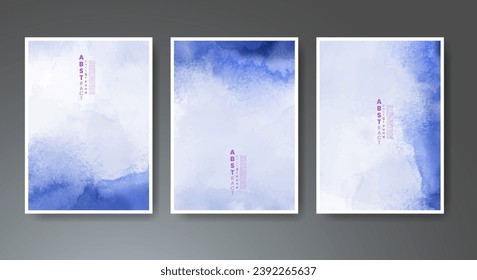 Set of creative hand painted abstract watercolor background. Design for your cover, date, postcard, banner, logo.