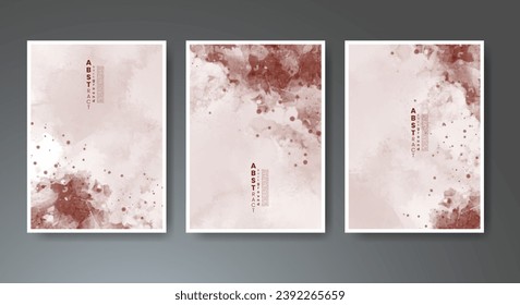 Set of creative hand painted abstract watercolor background. Design for your cover, date, postcard, banner, logo.