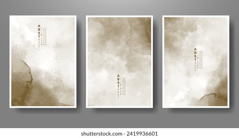 Set of creative hand painted abstract watercolor background. Design for your cover, date, postcard, banner, logo.