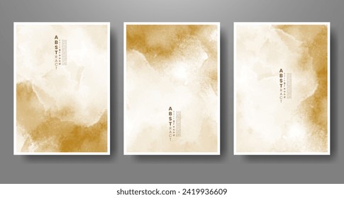 Set of creative hand painted abstract watercolor background. Design for your cover, date, postcard, banner, logo.