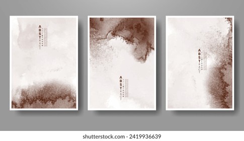 Set of creative hand painted abstract watercolor background. Design for your cover, date, postcard, banner, logo.