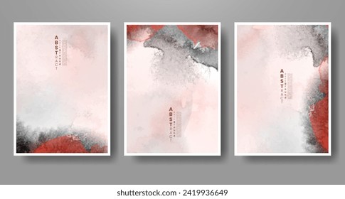 Set of creative hand painted abstract watercolor background. Design for your cover, date, postcard, banner, logo.