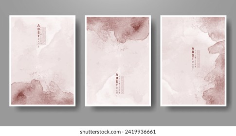 Set of creative hand painted abstract watercolor background. Design for your cover, date, postcard, banner, logo.