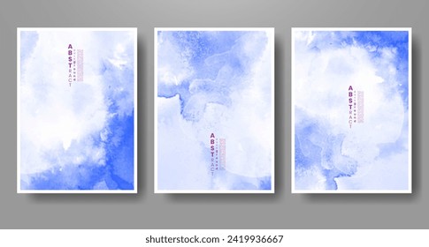 Set von kreativem, handgemalt abstraktem Aquarell-Hintergrund. Design für Ihr Cover, Datum, Postkarte, Banner, Logo.