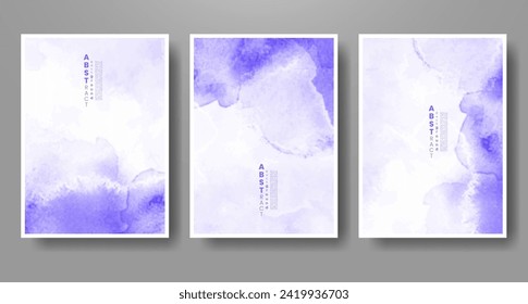 Set of creative hand painted abstract watercolor background. Design for your cover, date, postcard, banner, logo.