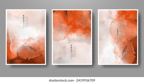 Conjunto de fondo creativo de acuarela abstracta pintada a mano. Diseño para su portada, fecha, postal, banner, logotipo.