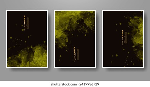 Set of creative hand painted abstract watercolor background. Design for your cover, date, postcard, banner, logo.