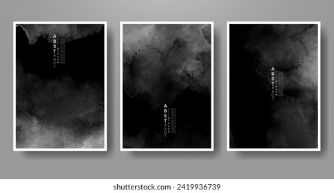 Set of creative hand painted abstract watercolor background. Design for your cover, date, postcard, banner, logo.