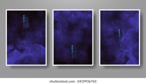 Set of creative hand painted abstract watercolor background. Design for your cover, date, postcard, banner, logo.