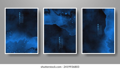 Conjunto de fondo creativo de acuarela abstracta pintada a mano. Diseño para su portada, fecha, postal, banner, logotipo.