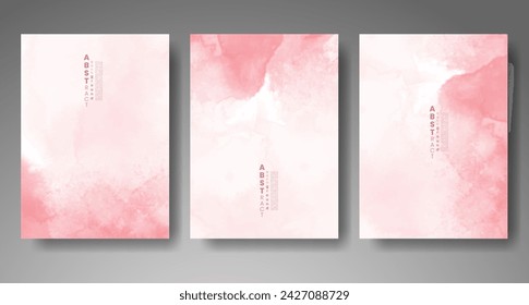 Set of creative hand painted abstract watercolor background. Design for your cover, date, postcard, banner, logo.