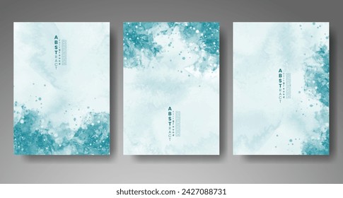 Set of creative hand painted abstract watercolor background. Design for your cover, date, postcard, banner, logo.