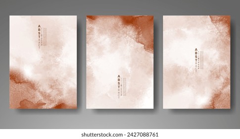 Set of creative hand painted abstract watercolor background. Design for your cover, date, postcard, banner, logo.