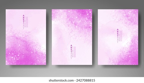 Set of creative hand painted abstract watercolor background. Design for your cover, date, postcard, banner, logo.