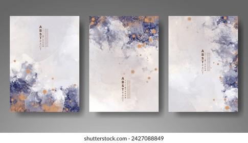 Set von kreativen handgemalten abstrakten Aquarellhintergrund. Design für Ihr Cover, Datum, Postkarte, Banner, Logo.