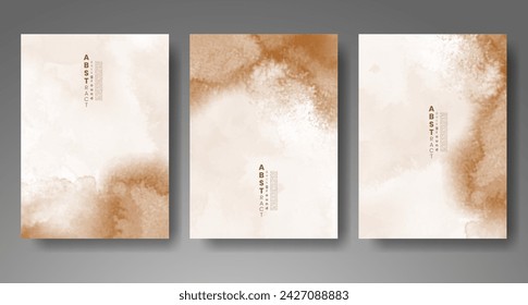 Set of creative hand painted abstract watercolor background. Design for your cover, date, postcard, banner, logo.