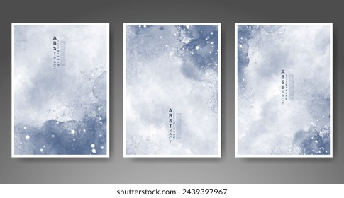 Set of creative hand painted abstract watercolor background. Design for your cover, date, postcard, banner, logo.