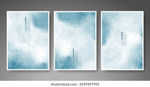 Set of creative hand painted abstract watercolor background. Design for your cover, date, postcard, banner, logo.