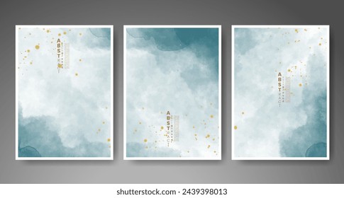 Set of creative hand painted abstract watercolor background. Design for your cover, date, postcard, banner, logo.