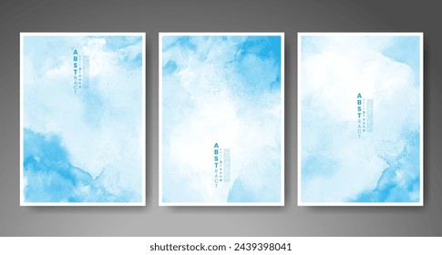 Set of creative hand painted abstract watercolor background. Design for your cover, date, postcard, banner, logo.