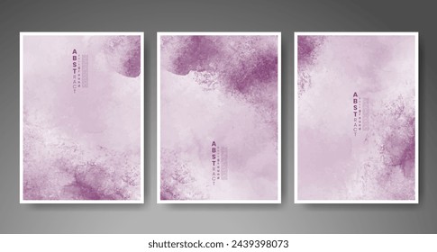 Set of creative hand painted abstract watercolor background. Design for your cover, date, postcard, banner, logo.