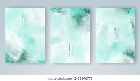 Set of creative hand painted abstract watercolor background. Design for your cover, date, postcard, banner, logo.