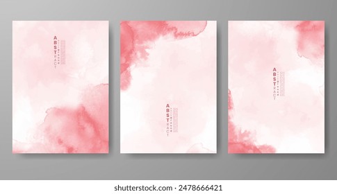 Set of creative hand painted abstract watercolor background. Design for your cover, date, postcard, banner, logo.