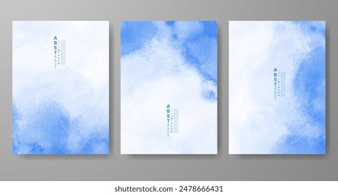 Set of creative hand painted abstract watercolor background. Design for your cover, date, postcard, banner, logo.