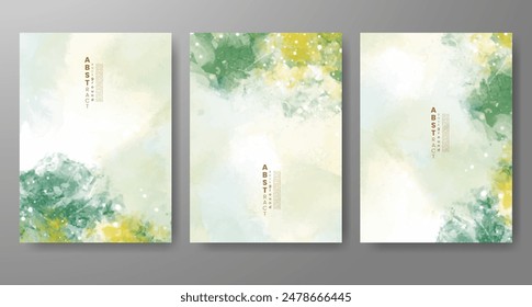 Conjunto de fondo de acuarela abstracto pintado a mano creativo. Diseño para su portada, fecha, postal, Anuncio, logotipo.
