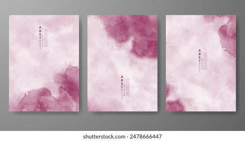 Set of creative hand painted abstract watercolor background. Design for your cover, date, postcard, banner, logo.