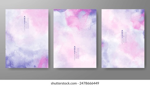 Set of creative hand painted abstract watercolor background. Design for your cover, date, postcard, banner, logo.