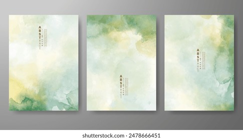 Set von kreativen handgemalten abstrakten Aquarellhintergrund. Design für Ihr Cover, Datum, Postkarte, Banner, Logo.