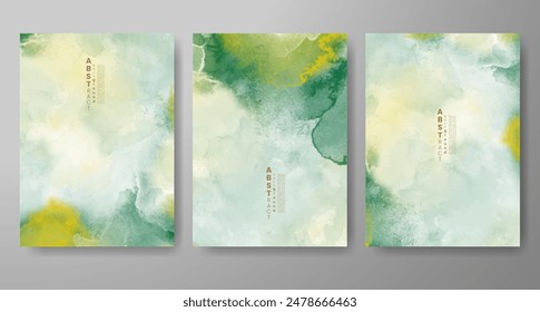 Set of creative hand painted abstract watercolor background. Design for your cover, date, postcard, banner, logo.