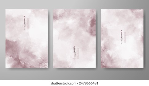 Set of creative hand painted abstract watercolor background. Design for your cover, date, postcard, banner, logo.