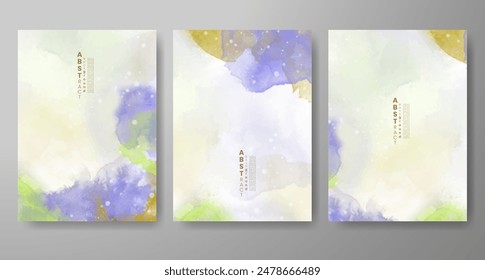 Set von kreativen handgemalten abstrakten Aquarellhintergrund. Design für Ihr Cover, Datum, Postkarte, Banner, Logo.