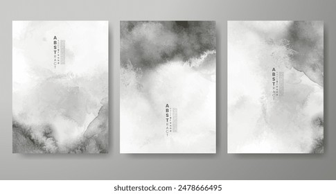 Set of creative hand painted abstract watercolor background. Design for your cover, date, postcard, banner, logo.