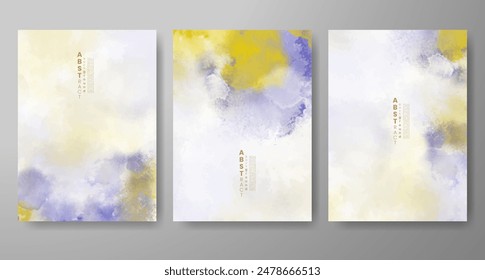 Set of creative hand painted abstract watercolor background. Design for your cover, date, postcard, banner, logo.