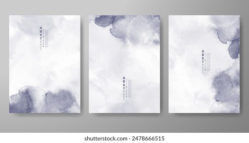Set of creative hand painted abstract watercolor background. Design for your cover, date, postcard, banner, logo.