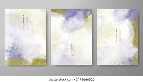 Conjunto de fondo de acuarela abstracto pintado a mano creativo. Diseño para su portada, fecha, postal, Anuncio, logotipo.