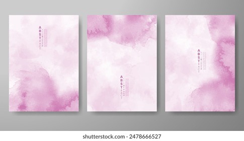 Conjunto de fondo de acuarela abstracto pintado a mano creativo. Diseño para su portada, fecha, postal, Anuncio, logotipo.