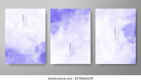 Set of creative hand painted abstract watercolor background. Design for your cover, date, postcard, banner, logo.